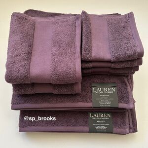 🎁8PC LAUREN Ralph Lauren Wescott Bath Towel Set - Nobel Purple - 8 Pieces